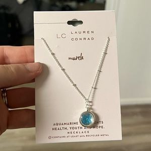 Lauren Conrad Aquamarine March Birthstone Necklace